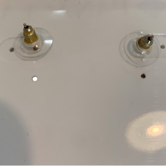 PANACEA Earrings Beaded Tassel I White I Metallic Gold Accents I Post Backings - Picture 7 of 11